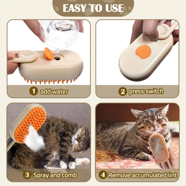 Steam Pet Hair Remover Brush